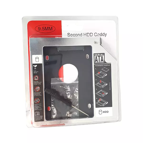 Caddy Adaptador Segundo Disco Duro Sata Ssd Cd Dvd 9,5mm