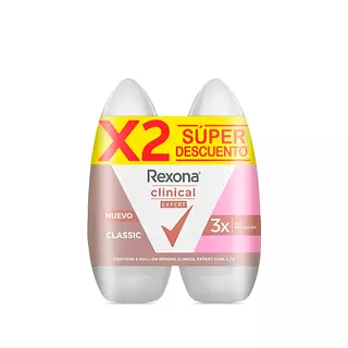 Duos Desodorante Rexona Roll On Mujer