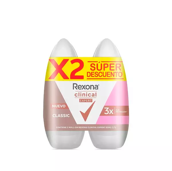 Duos Desodorante Rexona Roll On Mujer