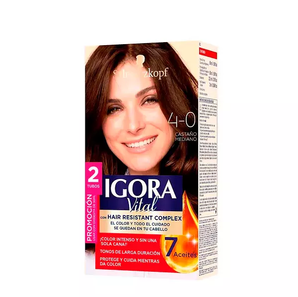 Tinte Igora Vital 4.0 Castaño Mediano