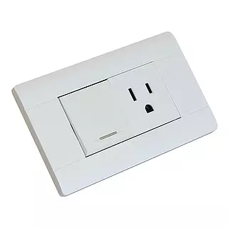 Interruptor + Toma Policarbonato Unitec