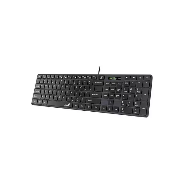 Teclado Genius Slimstar 126, Qwerty Numérico, Negro