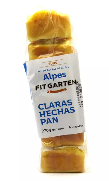 Buns Pan de Claras de Huevo Alpes 6 Uni 270g - Fit Garten