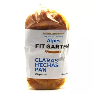 Pan Hamburguesa de Claras de Huevos Alpes 4uni 360g - Fit Ga