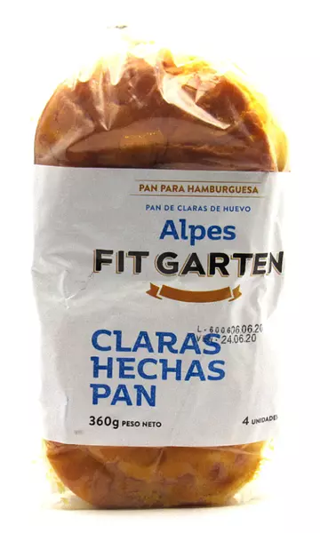 Pan Hamburguesa de Claras de Huevos Alpes 4uni 360g - Fit Ga