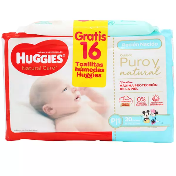 Pañales Huggies Natural Care Etapa 1