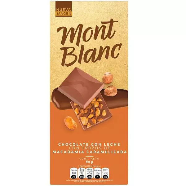 Mont Blanc Chocolate Con Trozos De Macadamia