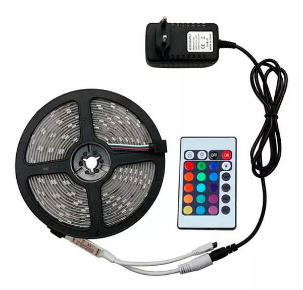 Cinta Led Rgb X 5mts + Adaptador