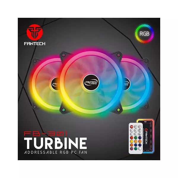 Kit De Ventiladores Fantech Turbine Fb-301 Rgb