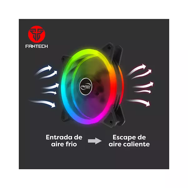 Kit De Ventiladores Fantech Turbine Fb-301 Rgb