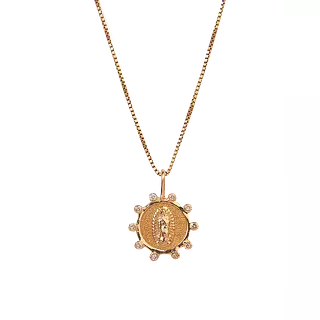 Medalla Guadalupe Mini Oro Y Circones