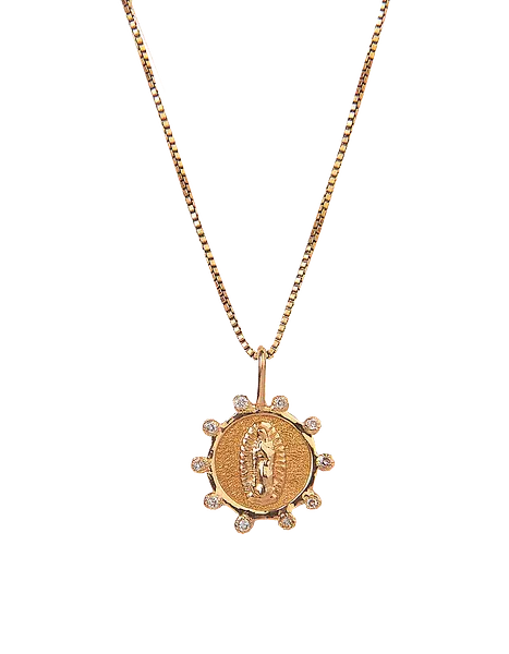 Medalla Guadalupe Mini Oro Y Diamantes