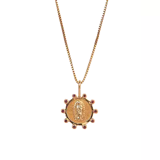 Medalla Guadalupe Mini Oro Y Rubies