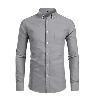 Camisa Oxford Gris Caballero