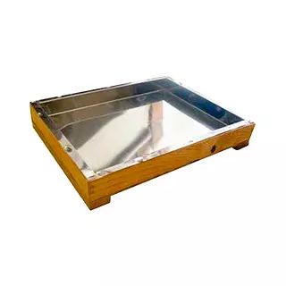 Charola Salva Miel De Madera Y Acero Inoxidable