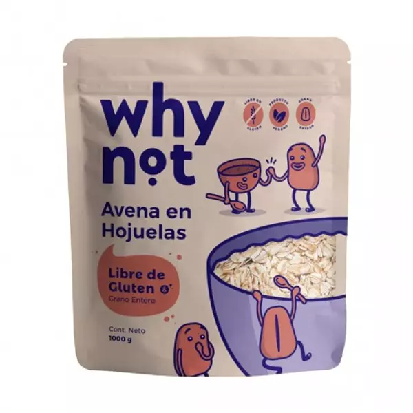 Avena de Hojuelas Libre de Gluten 1000gr - Why Not