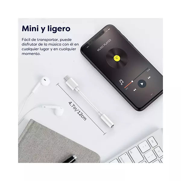 Adaptador Tipo C A Plug 3.5 Hembra Conector De Auriculares