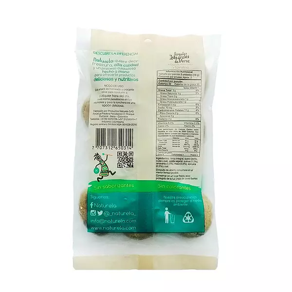 Rosquitas Integral Arroz + Quinua Amaranto y Spirulina 40gr