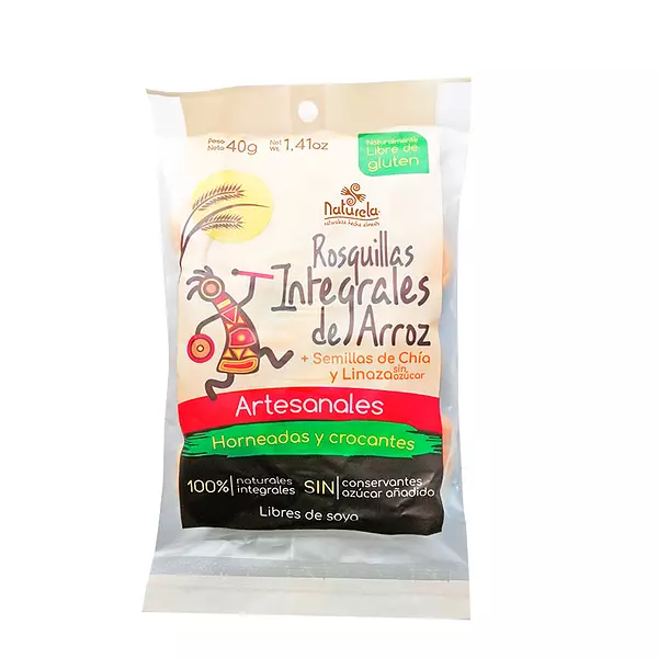 Rosquita Integral de Arroz + Semillas de Chia y Linaza 40g