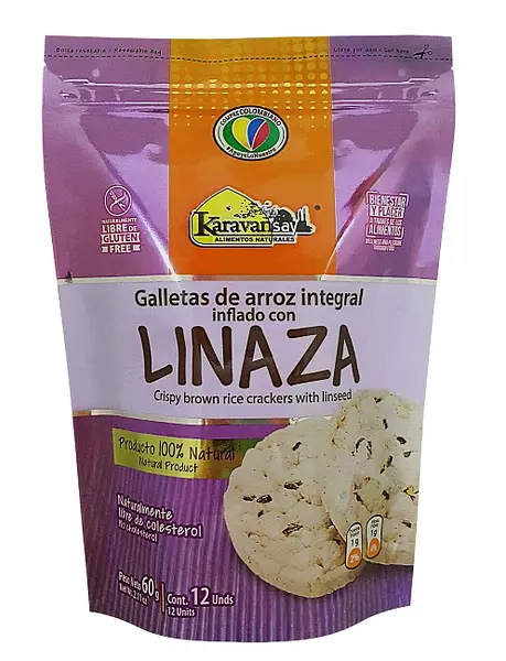 Galletas de Arroz Integral con Linaza 60 Gr - Karavansay