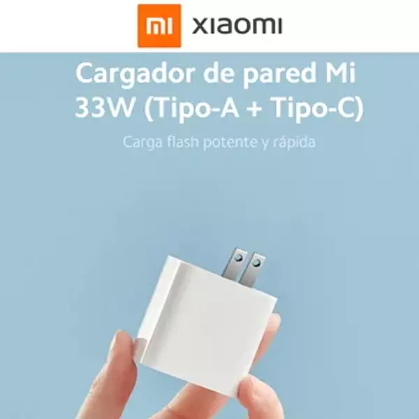 Cargador Pared Xiaomi Carga Rápida 33w Doble / Usb A + Usb C