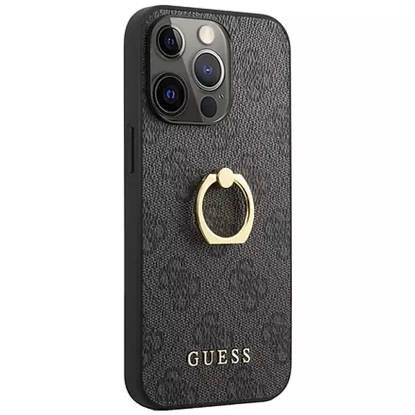 Guess Iphone 13 Pro Protector De Cuero Con Soporte Anillo Gr