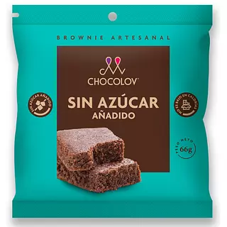 Brownie Artesanal Sin Azucar 66 Gr - Chocolov