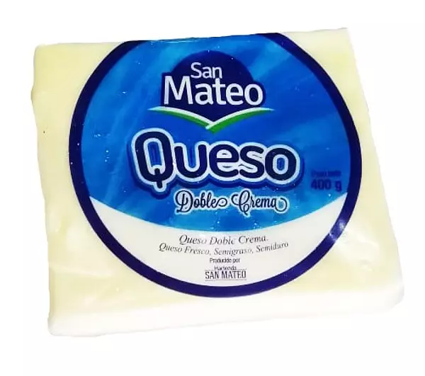 Queso Doble Crema Tipo Mozarella Entero 400 Gr San Mateo
