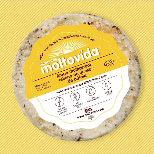 Arepa Multicereal Rellena de Queso de Búfala 380g 4 Und - Al