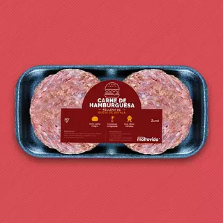 Carne de Hamburguesa Rellena de Queso de Búfalo 320g 2und