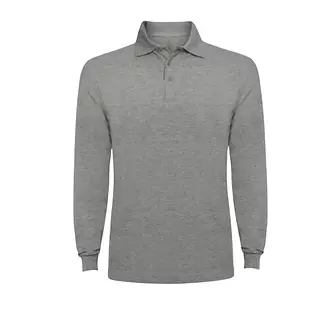 Camibuso Tipo Polo Manga Larga Unisex Gris Medio