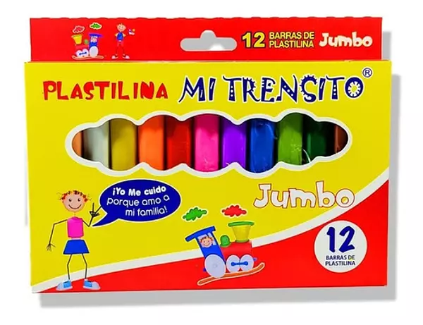 Plastilina Caja X 12 Jumbo Trensito