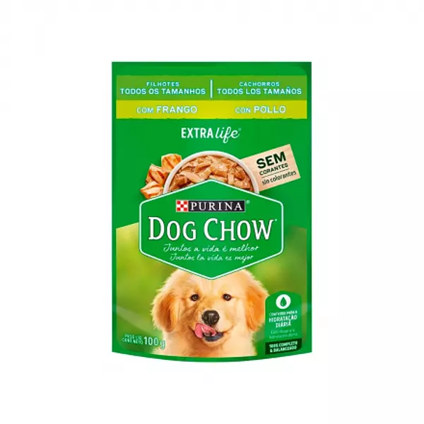 Dog Chow Pouche Con Pollo Puppy De Todos Los Tamaños