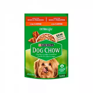 Dog Chow Pouche Con Carne Para Adultos Minis Y Pequeños