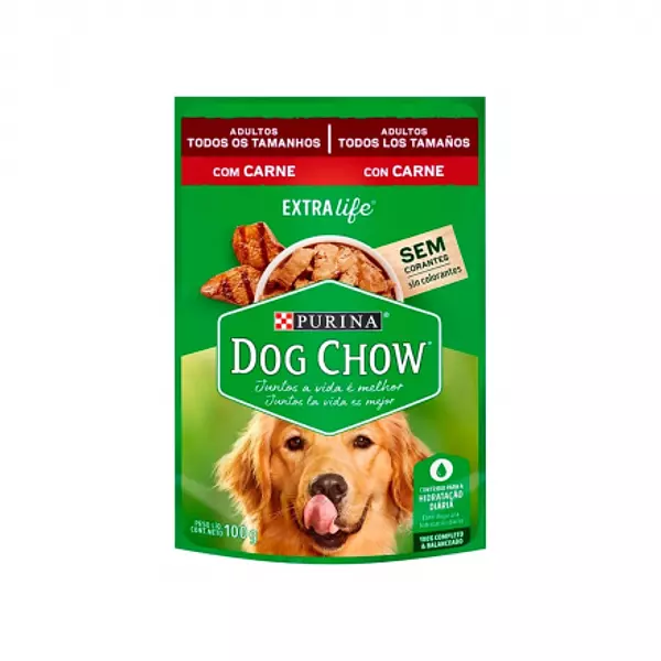 Dog Chow Pouche Con Carne Adultos De Todos Los Tamaños