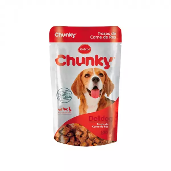 Chunky Delidog Comida Húmeda Trozos De Carne De Res