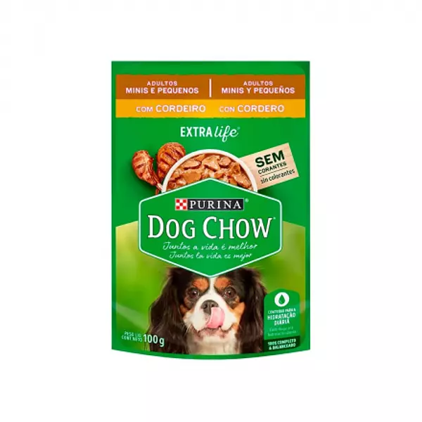 Dog Chow Pouche Con Cordero Para Adultos Minis Y Pequeños