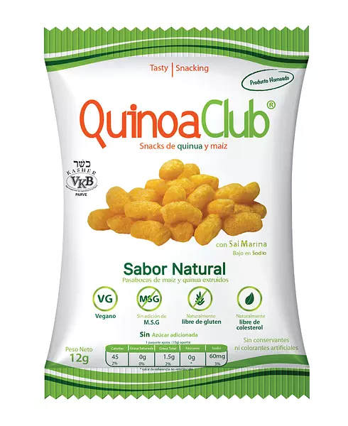 Snack de Quinoa Sabor Natural 12g - Quinoa Club