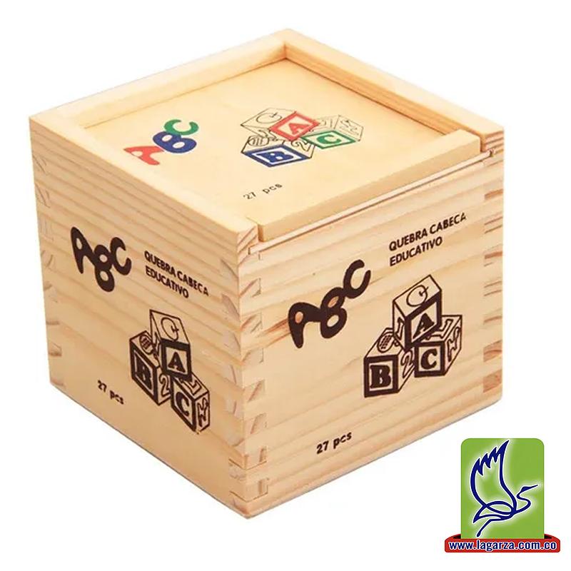 Cubos Didácticos de madera con letras del abecedario 27 pcs - Didactoys,  juguetes didácticos