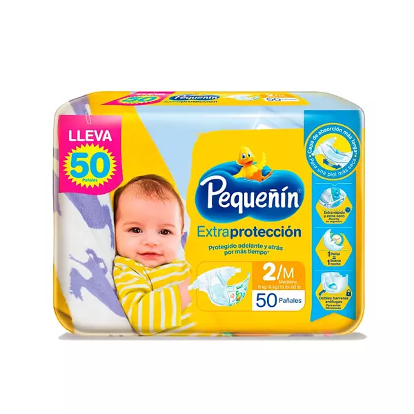 Pañales Pequeñín Extraprotección Etapa 2/M x 50 Unidades