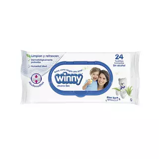 Toallitas Humedas Winny Aloe Vera X 24 Unidades