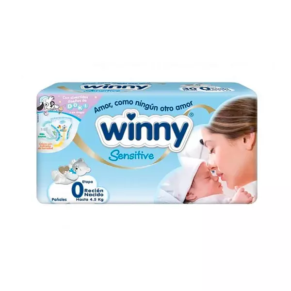 Pañales Winny Sensitive Etapa 0 Por 30 Unidades