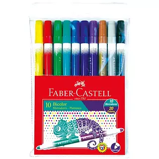 Plumón Faber - Castell Bicolor 10/20 Colres