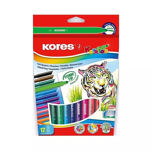 Plumón Kores X12 Korellos Cónico