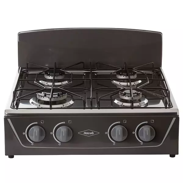 Estufa Haceb De Mesa Avellana 4p Qa Gas Natural Negra 2595