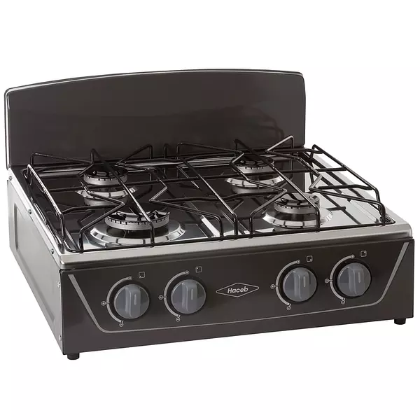 Estufa Haceb De Mesa Avellana 4p Qa Gas Natural Negra 2595