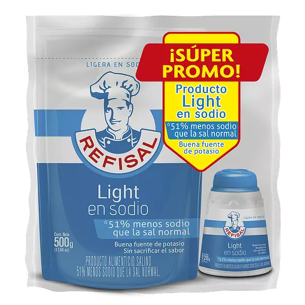 Promoción Light Sodio Refisal 500 Gr + 120 Gr