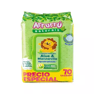 Toallitas Húmedas Arrurrú Aloe y Manzanilla