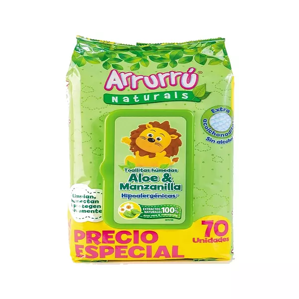 Toallitas Húmedas Arrurrú Aloe y Manzanilla