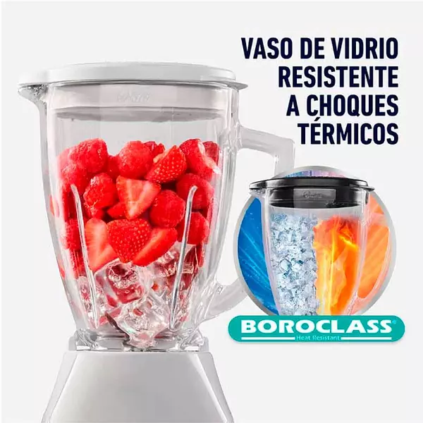 Licuadora Oster Vaso Vidrio Blanca Blstkagwrd 1.5 L 8376